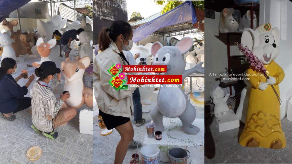 trang trí tiểu cảnh tết đơn giản