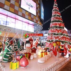 làm cây thông noel bằng dây kim tuyến